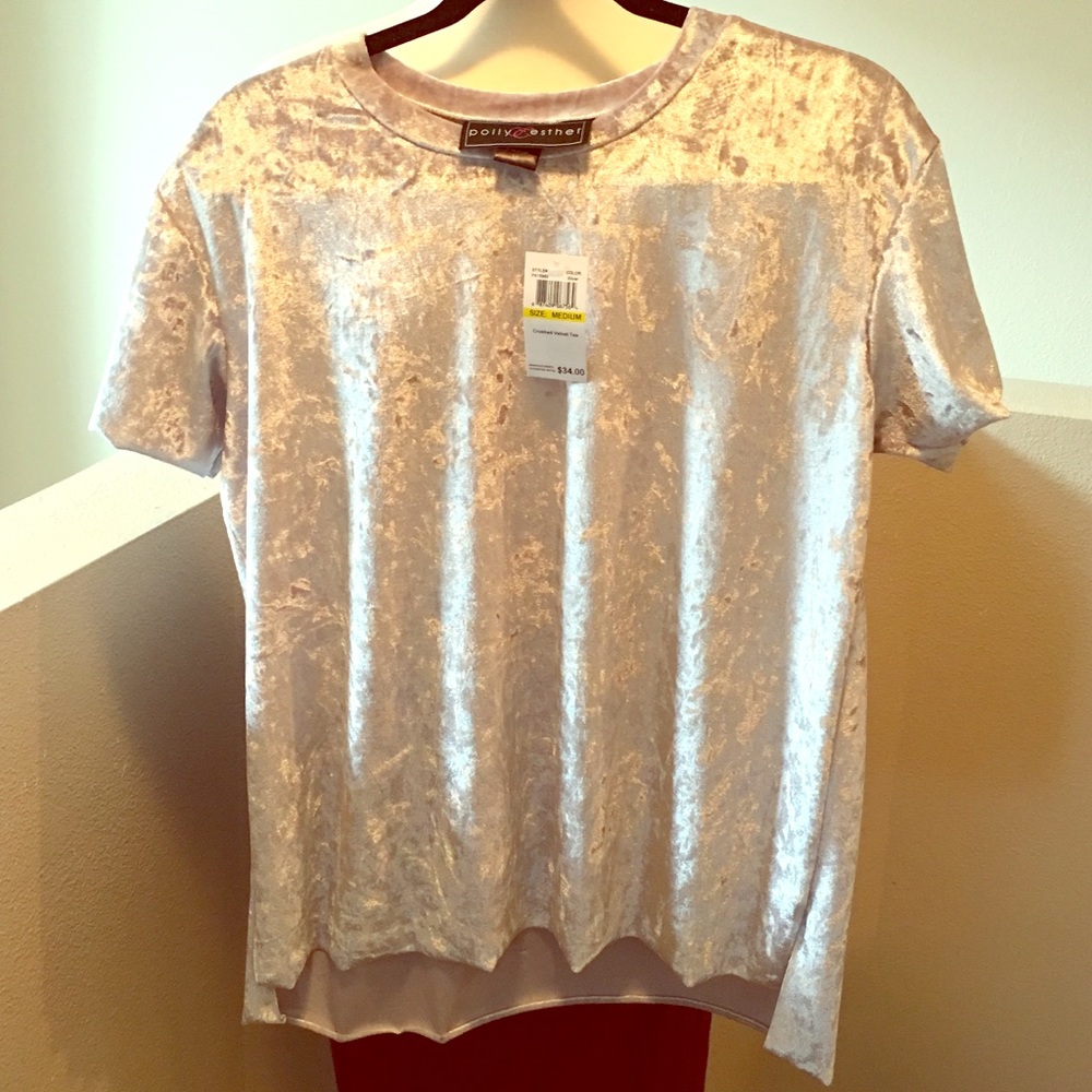 NWT Polly & Esther (Macy’s) Crushed Velvet Tee